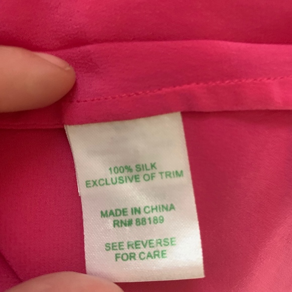 Lilly Pulitzer Pink Silk Top I Small - Picture 7 of 8